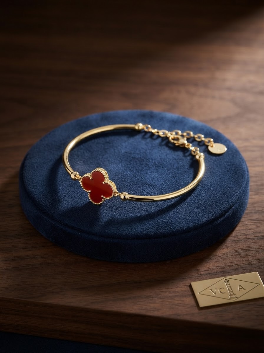 Molly Jewelry-Onyx Clover Bracelet-Red