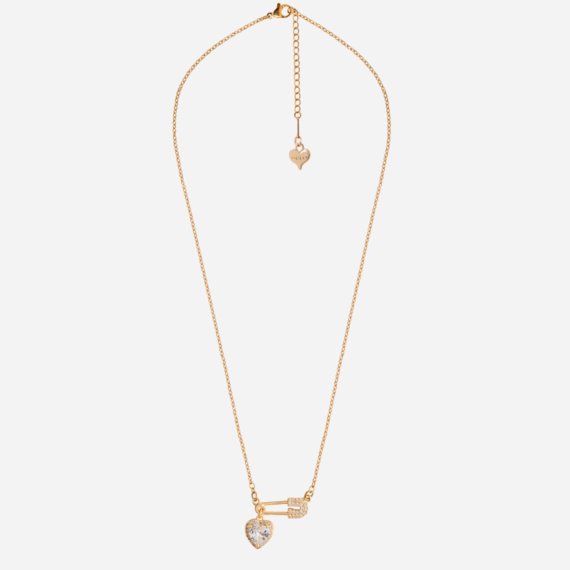 Molly Jewelry Petite Heart Pin Necklace (Gold)
