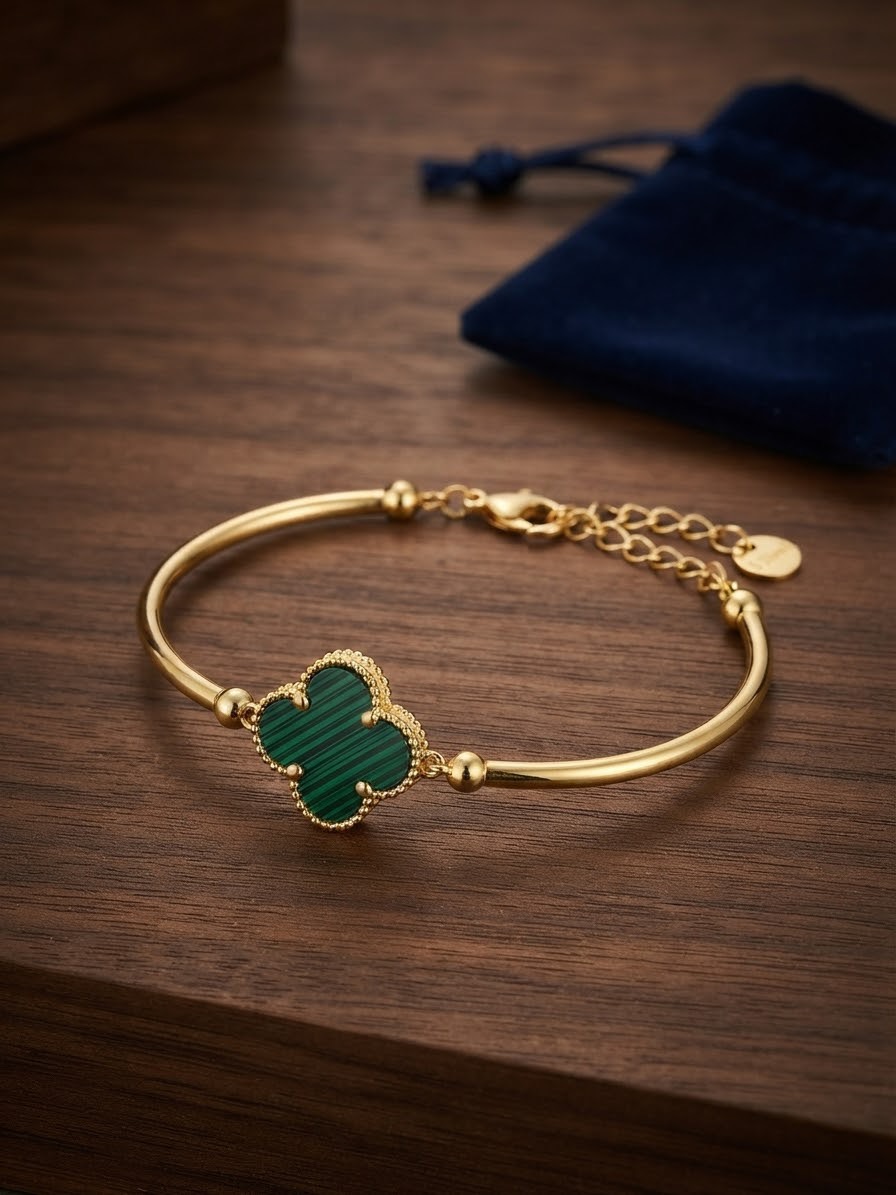 Molly Jewelry-Onyx Clover Bracelet-Green