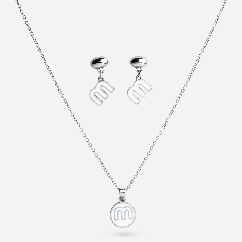 Molly Jewelry Milky 'M' Silver Set