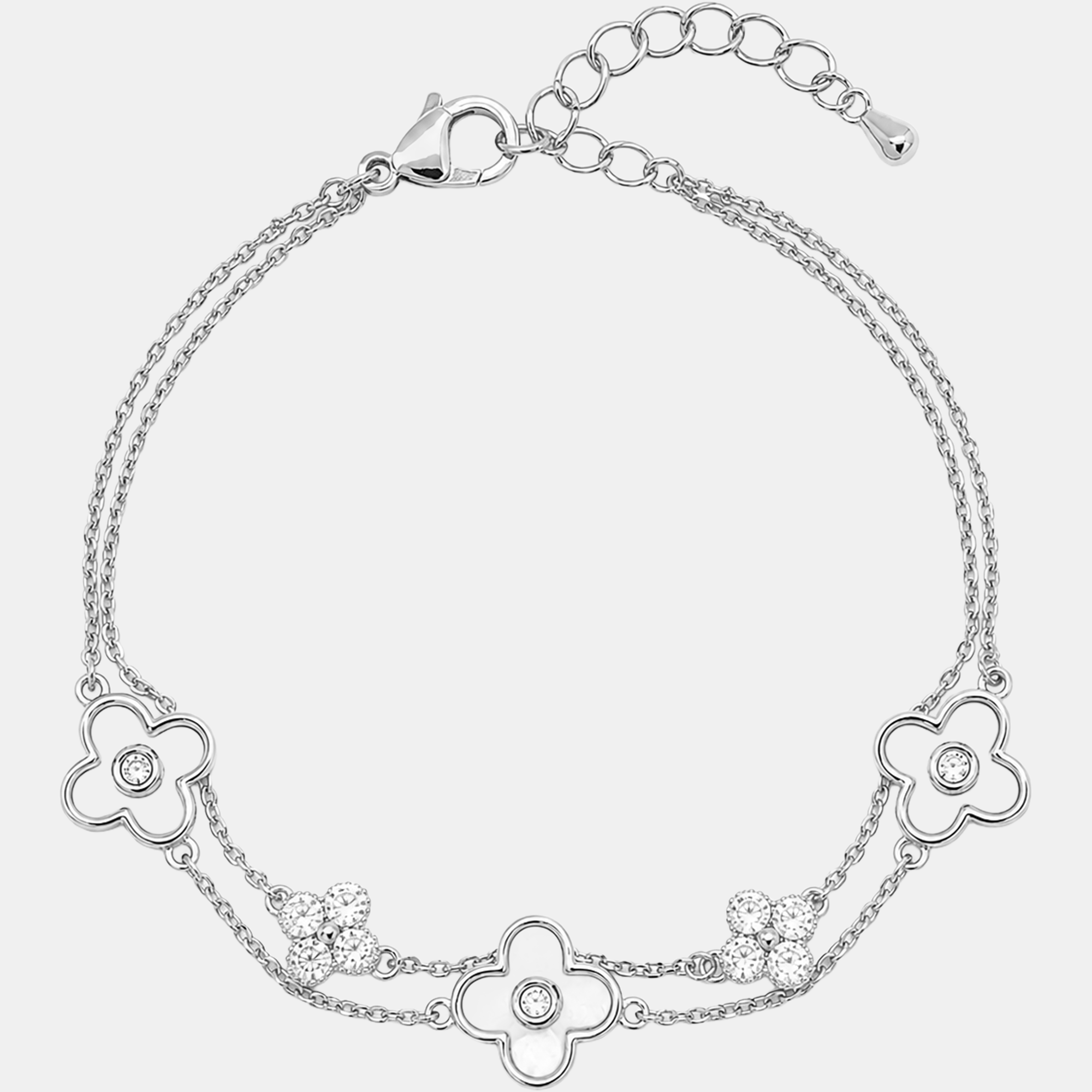 Molly Trinity Clover Bracelet-Silver