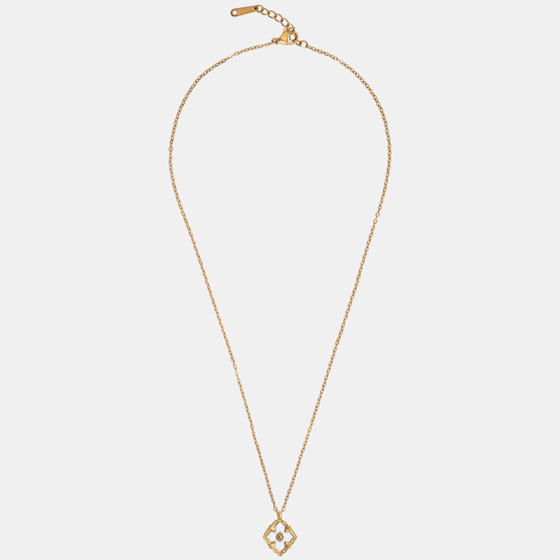 Molly Jewelry Four leaf Clover Necklace Gold (White)