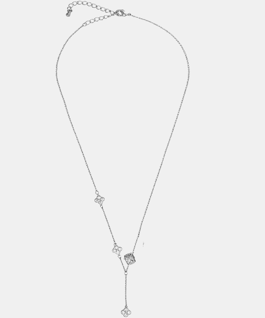 Molly Grace Drop - Necklace-Silver