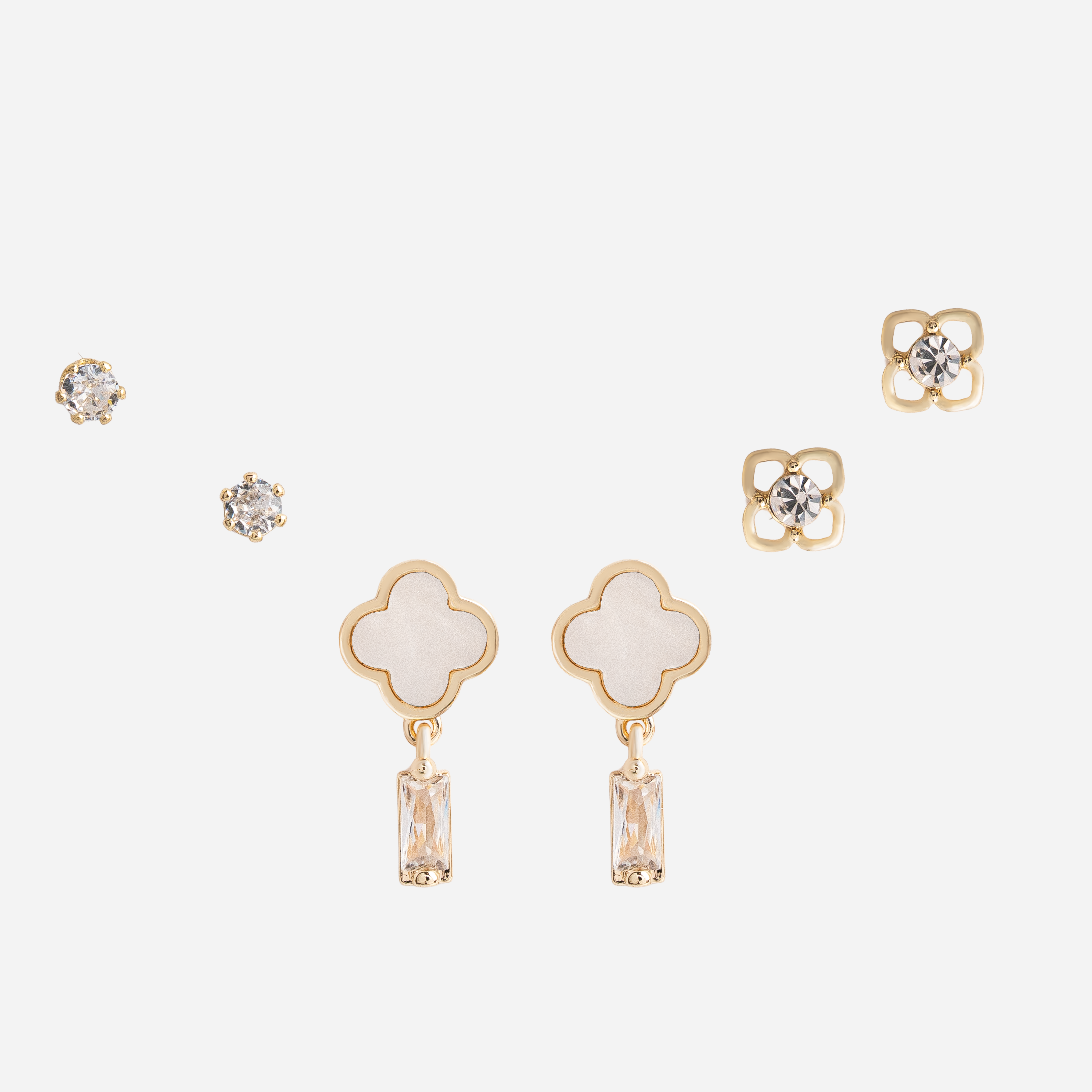 Molly Jewelry Long Stem Clover Earring Set