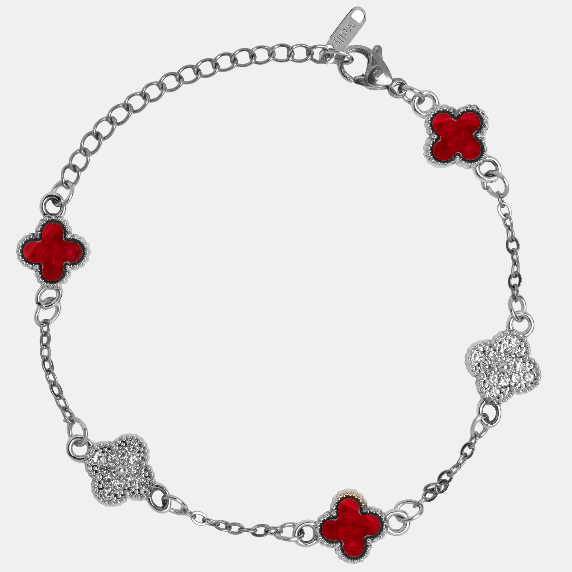 Molly Garden Mini Bracelet-Sliver-Red