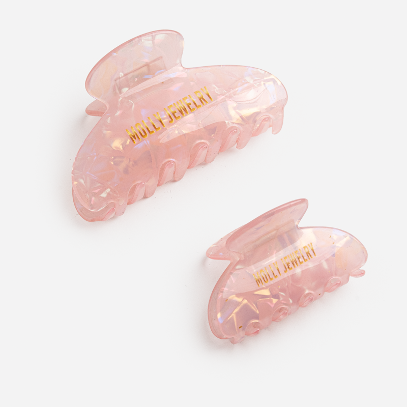 Molly Jewelry-Mini classic de hair claw clip Set-Pink