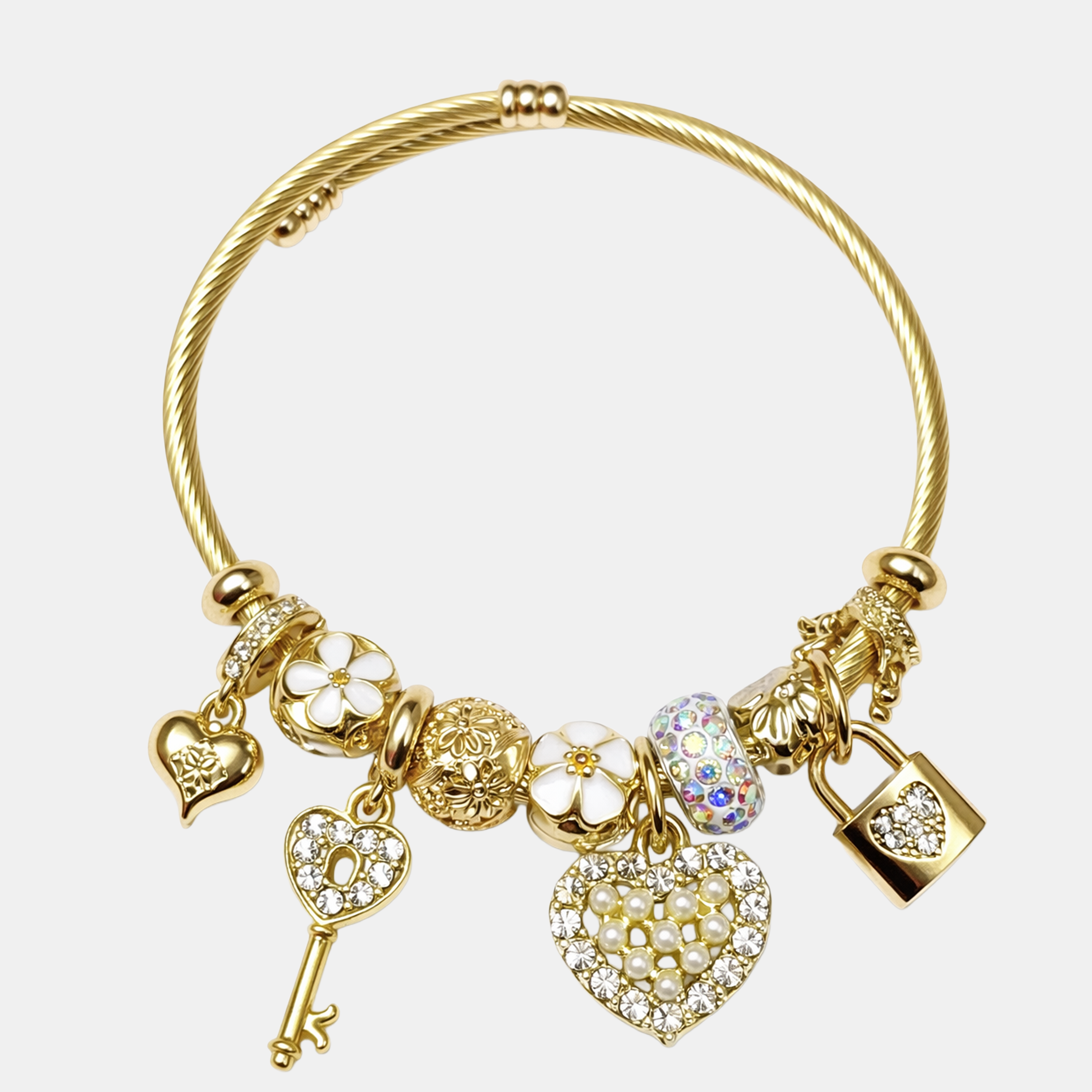 Molly Charm Gold Ribbin Pink