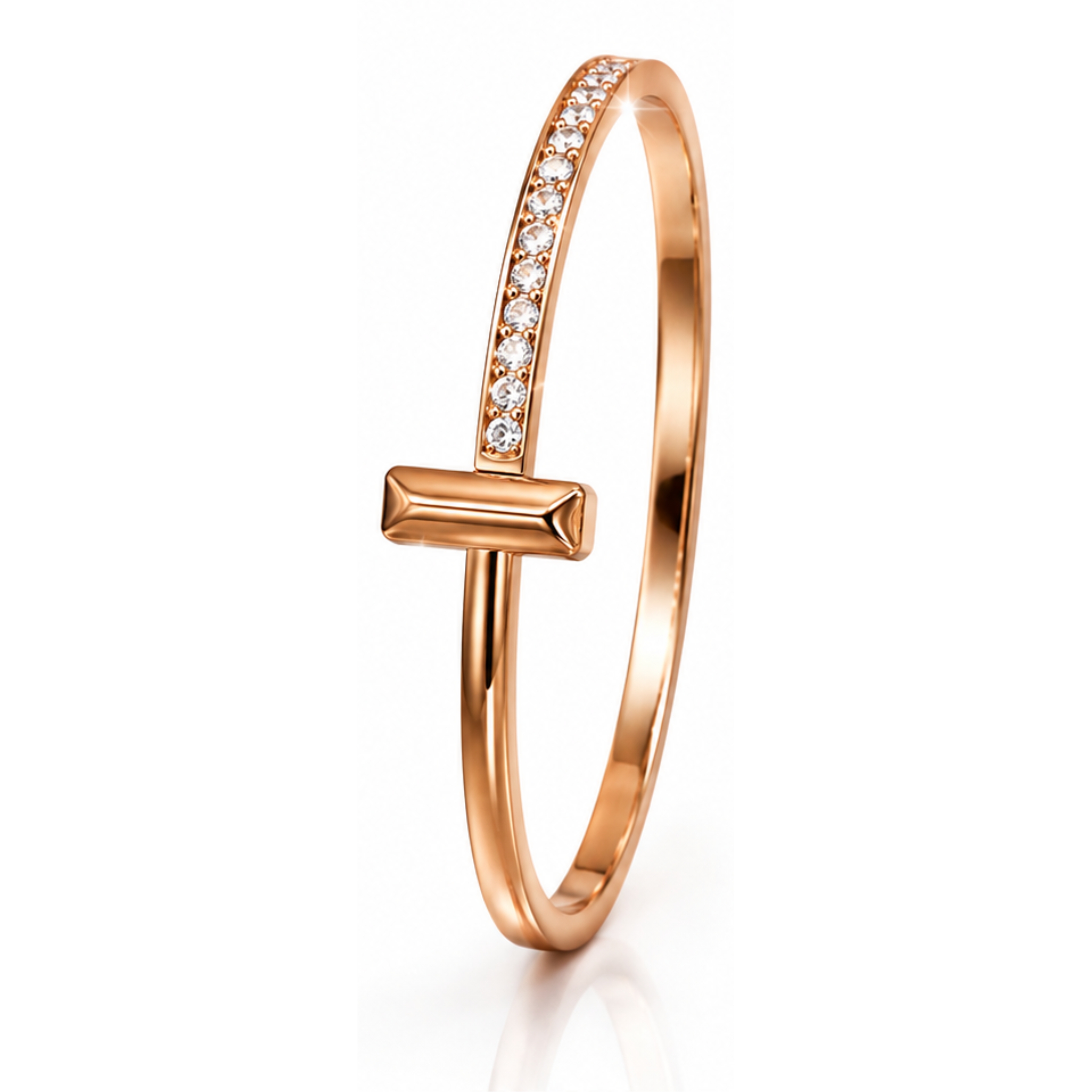 Molly Jewelry-Rose Gold T-Bangle / T-Bar Bracelet