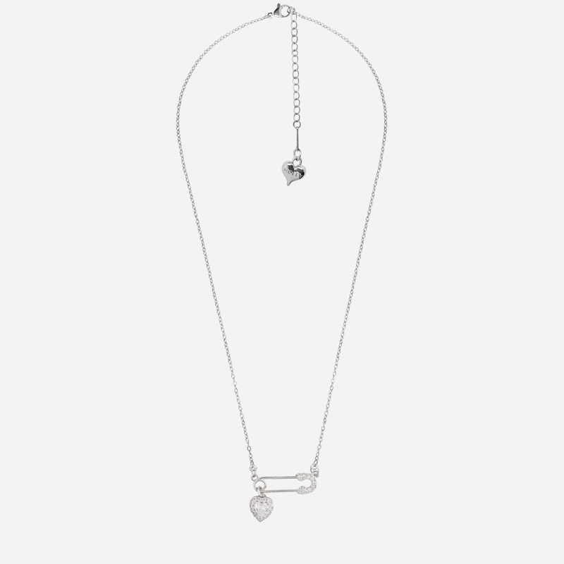 Molly Jewelry Grand Heart Pin Necklace (Silver)