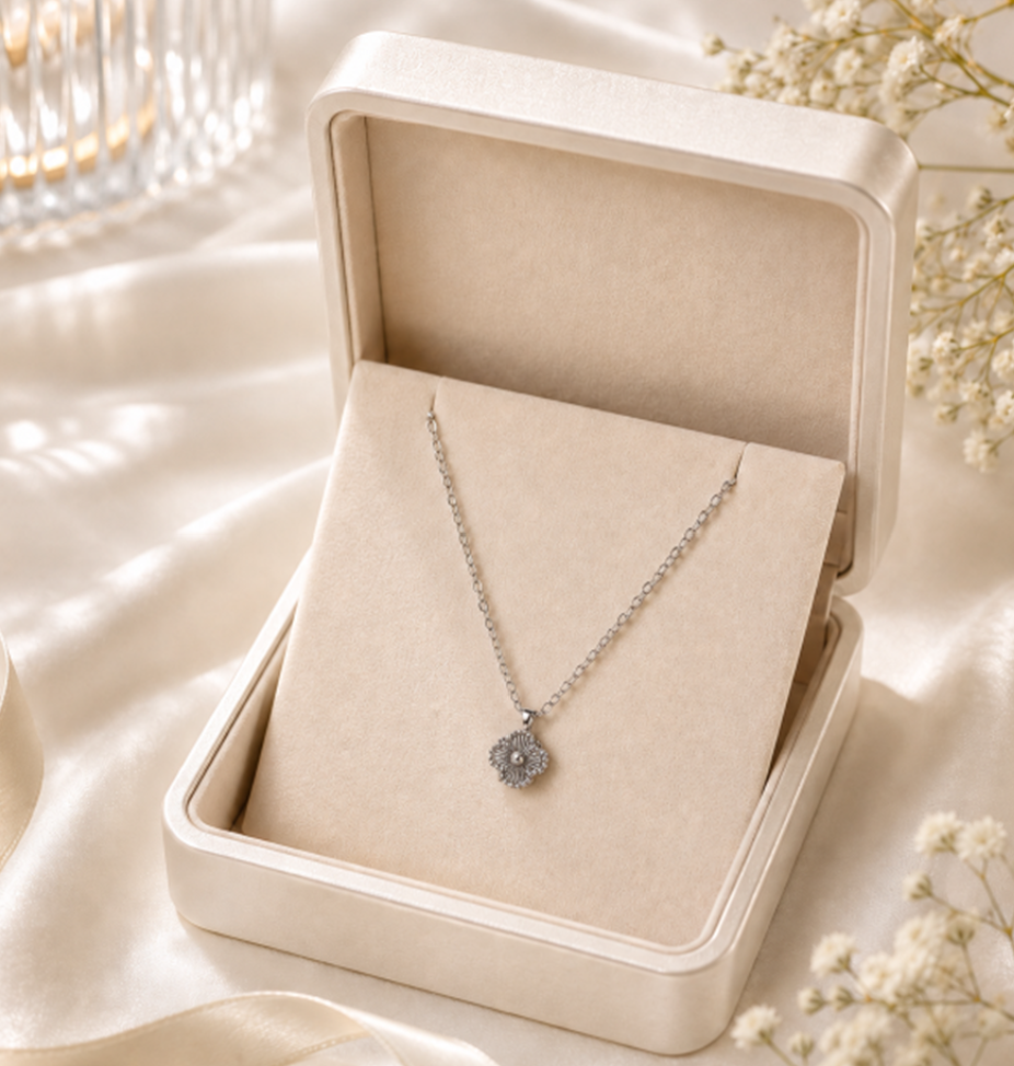 Molly Jewelry-Eternal Bloom Mini-Necklace-Silver-SV