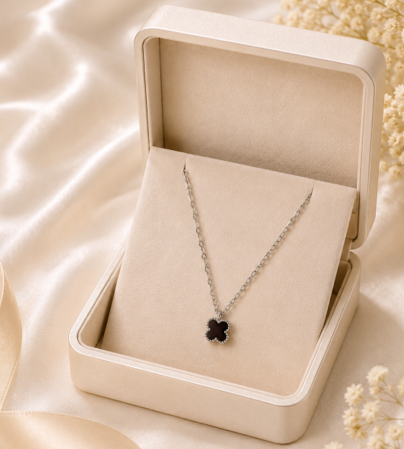 Molly Jewelry-Eternal Bloom Mini-Necklace-Black-SV
