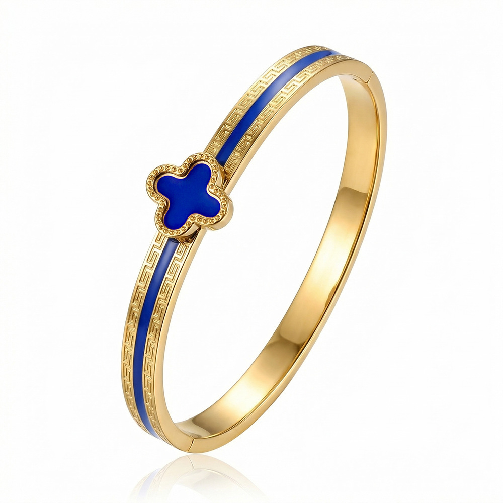 Molly Jewelry- Greek Clover-Bracelet-Navy