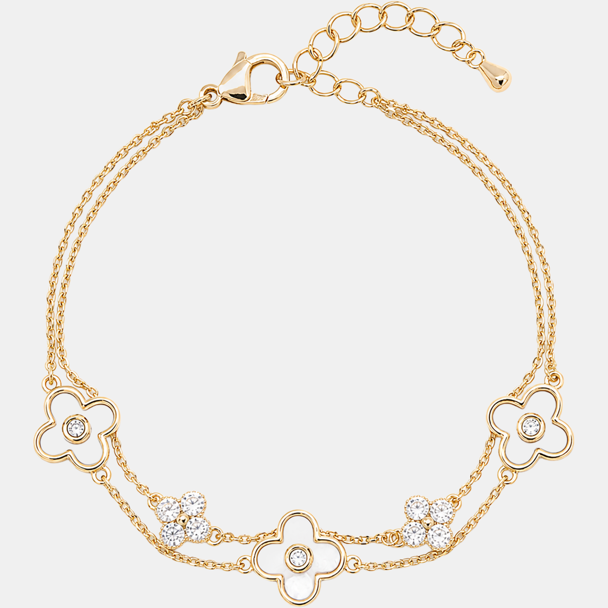 Molly Trinity Clover Bracelet-Gold