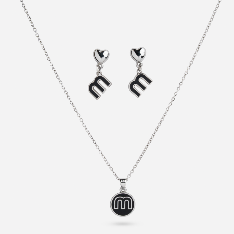 Molly Jewelry Midnight 'M' Silver Set