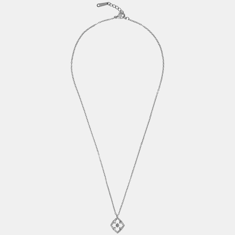 Molly Jewelry Four leaf Clover Necklace Silver (White)