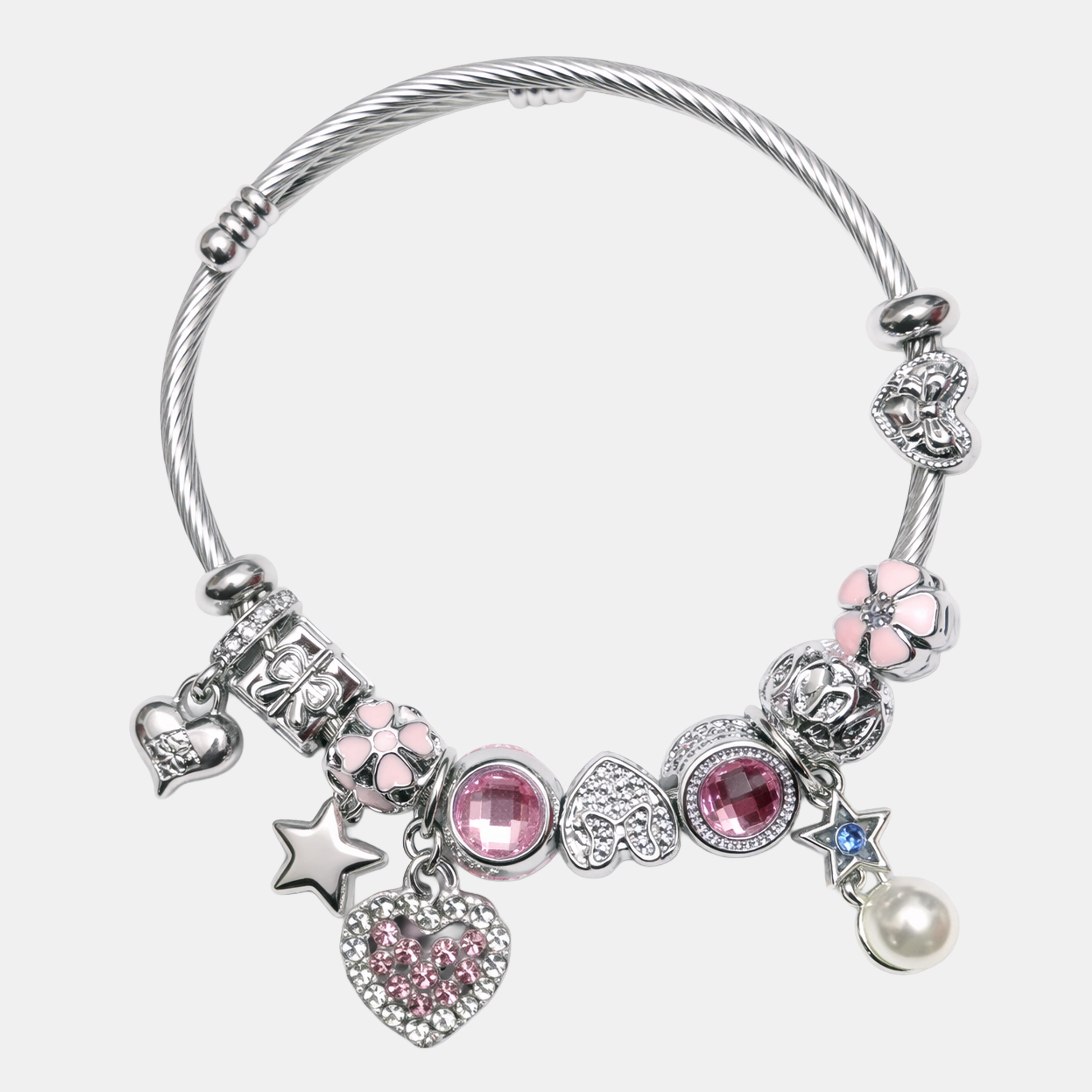 Molly Charm silver Pearl dimond Star