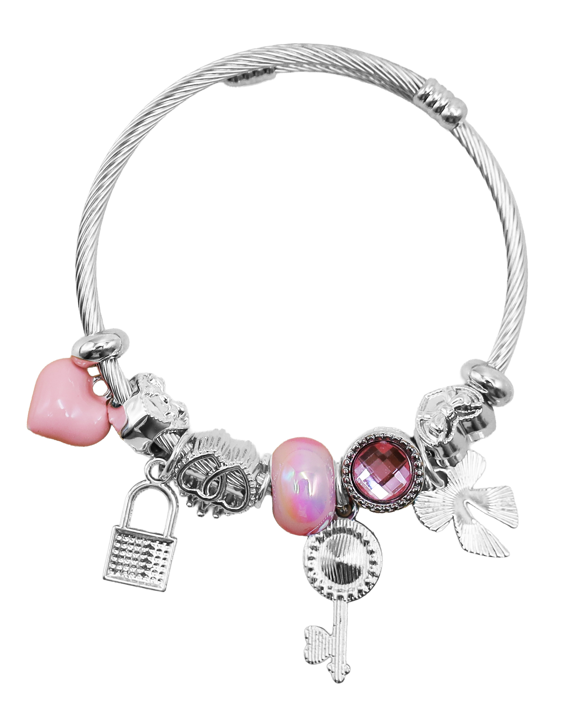 Blush Lock Charm Bracelet