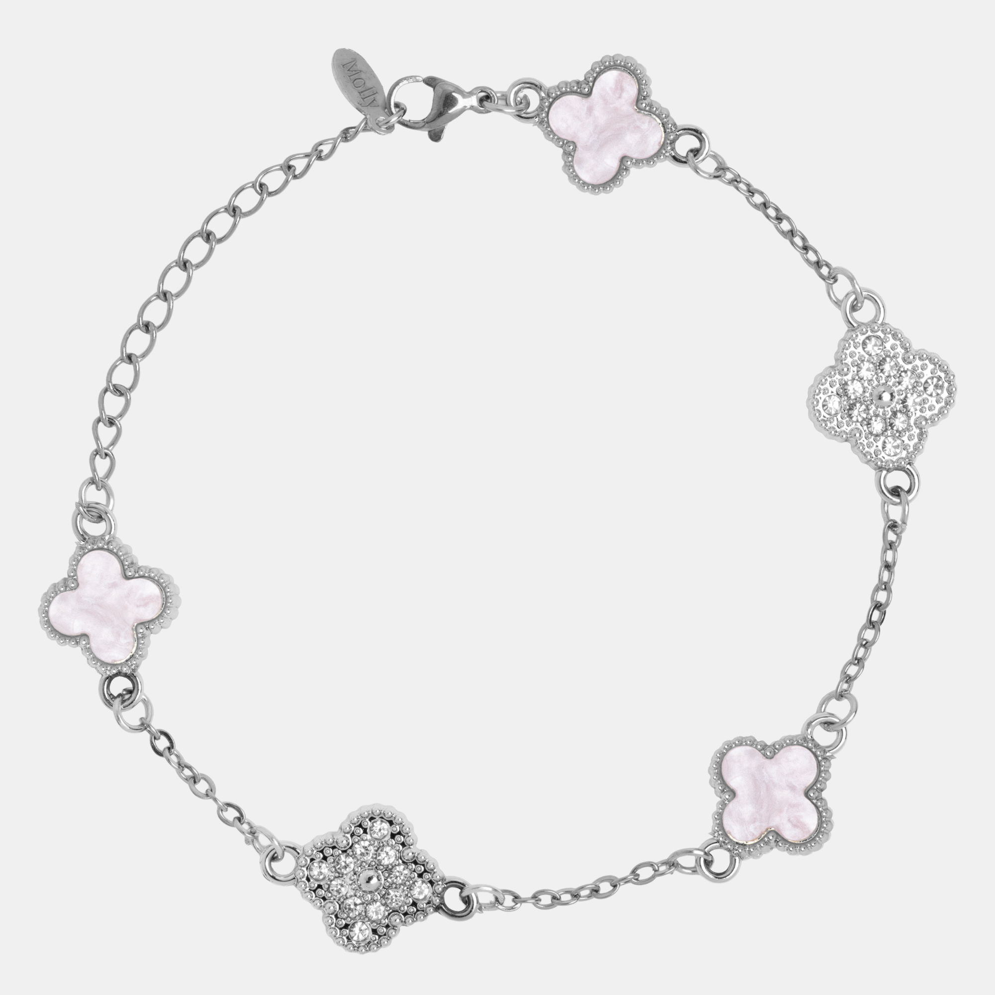 Molly Garden Bracelet-Silver-Pink