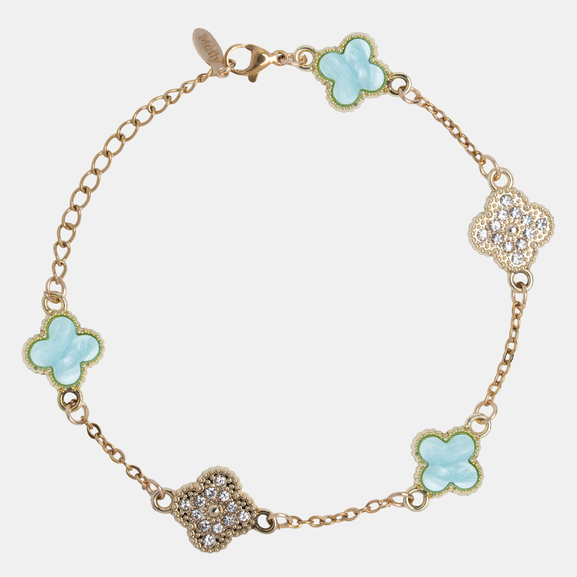Molly Garden Bracelet-Gold-Baby Blue