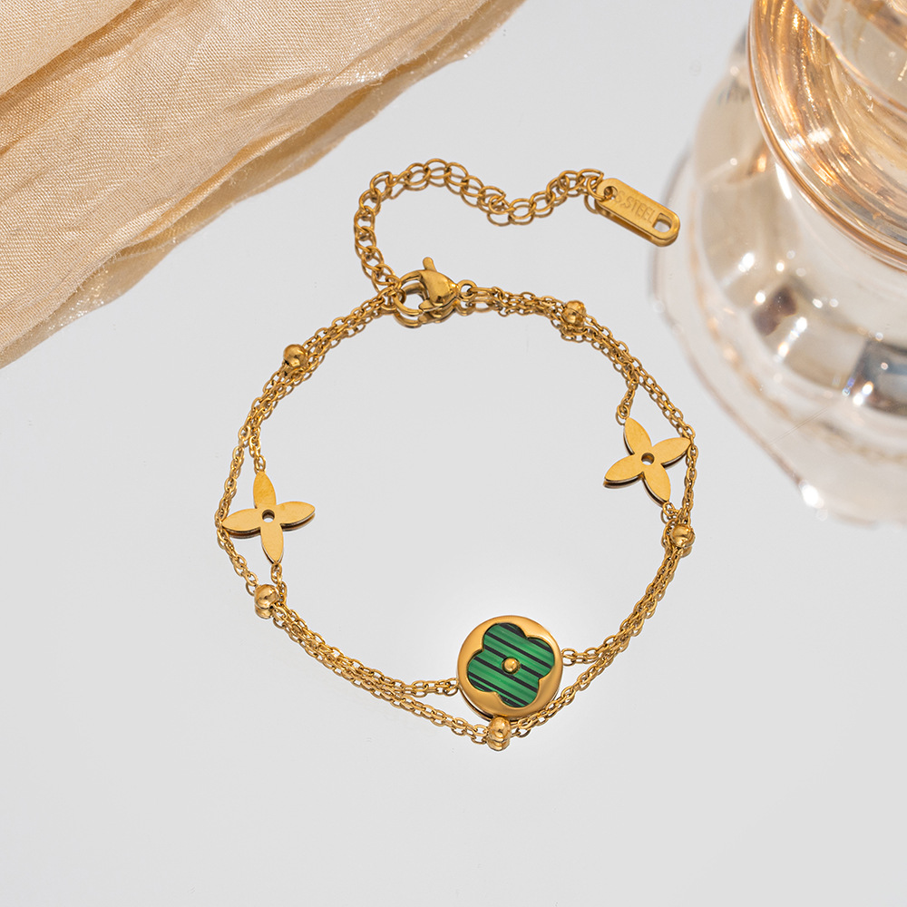 Molly Jewelry-Scarlet- Clover-Bracelet-Greeen