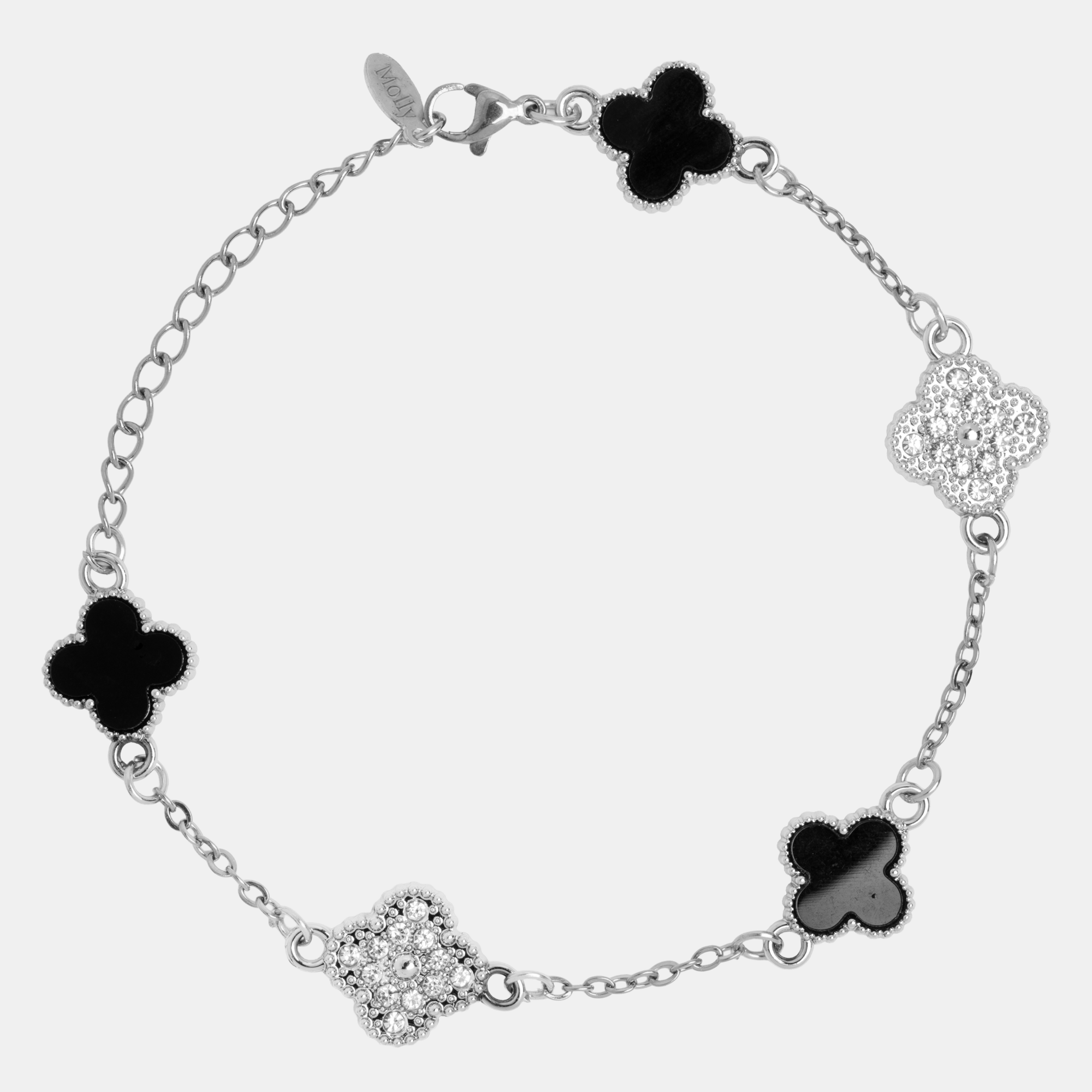 Molly Garden Bracelet-Silver-Black