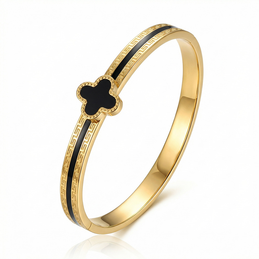 Molly Jewelry- Greek Clover-Bracelet-Black
