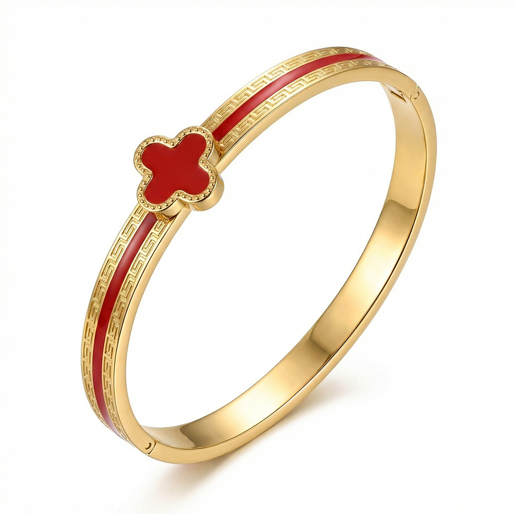 Molly Jewelry- Greek Clover-Bracelet-Red