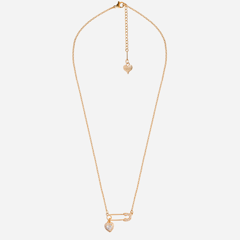 Molly Jewelry Grand Heart Pin Necklace (Gold)