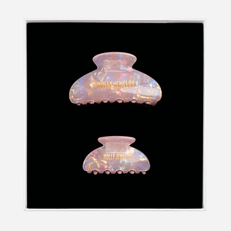 Molly Jewelry-Mini classic de hair claw clip Set-Pink