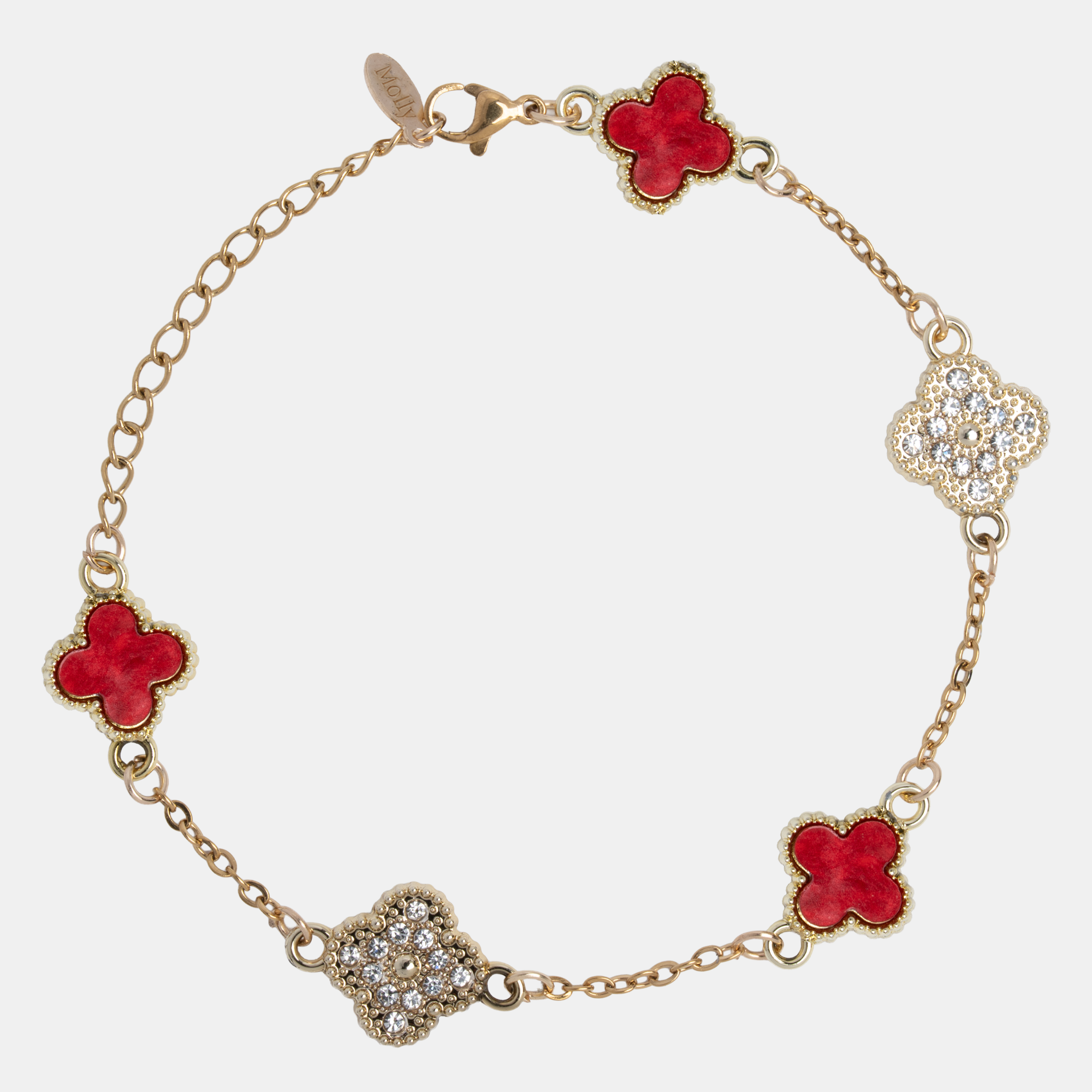 Molly Garden Bracelet-Gold-Red