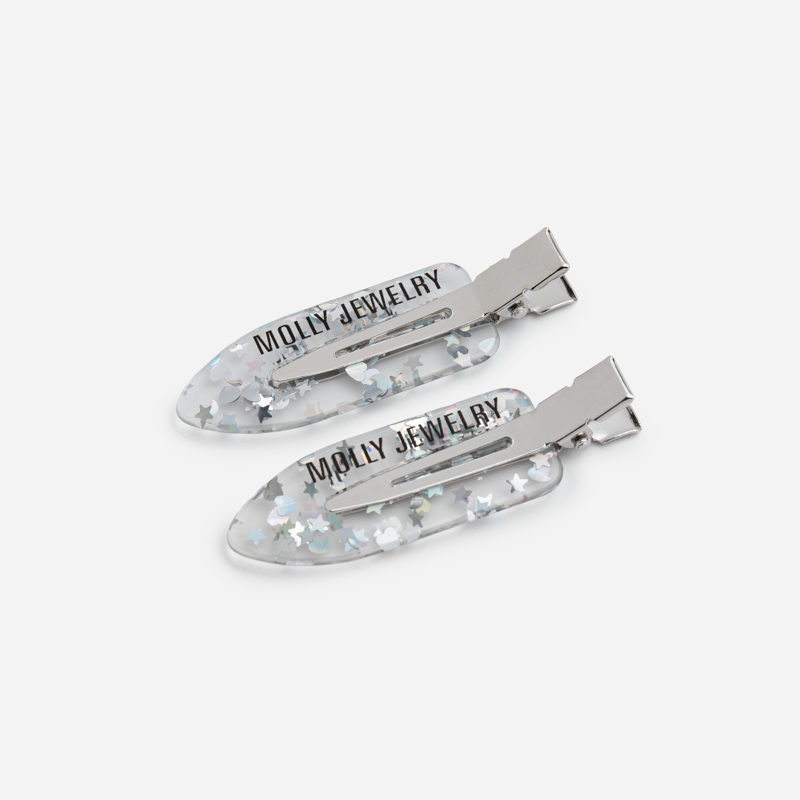 Backstage Glow Hair Clip-Silver Flake