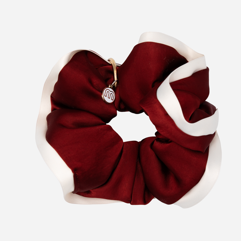 Midnight Silk Scrunchie-Red