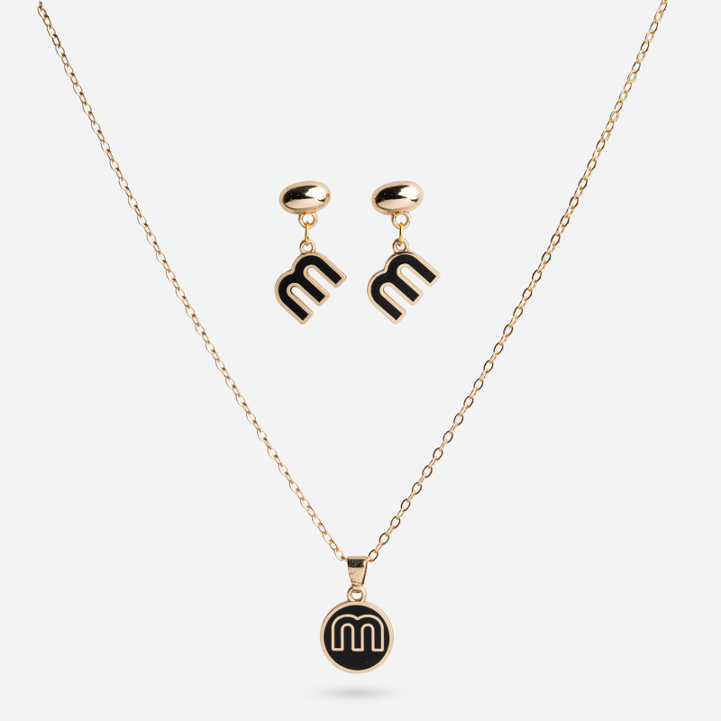 Molly Jewelry Midnight 'M' Gold Set