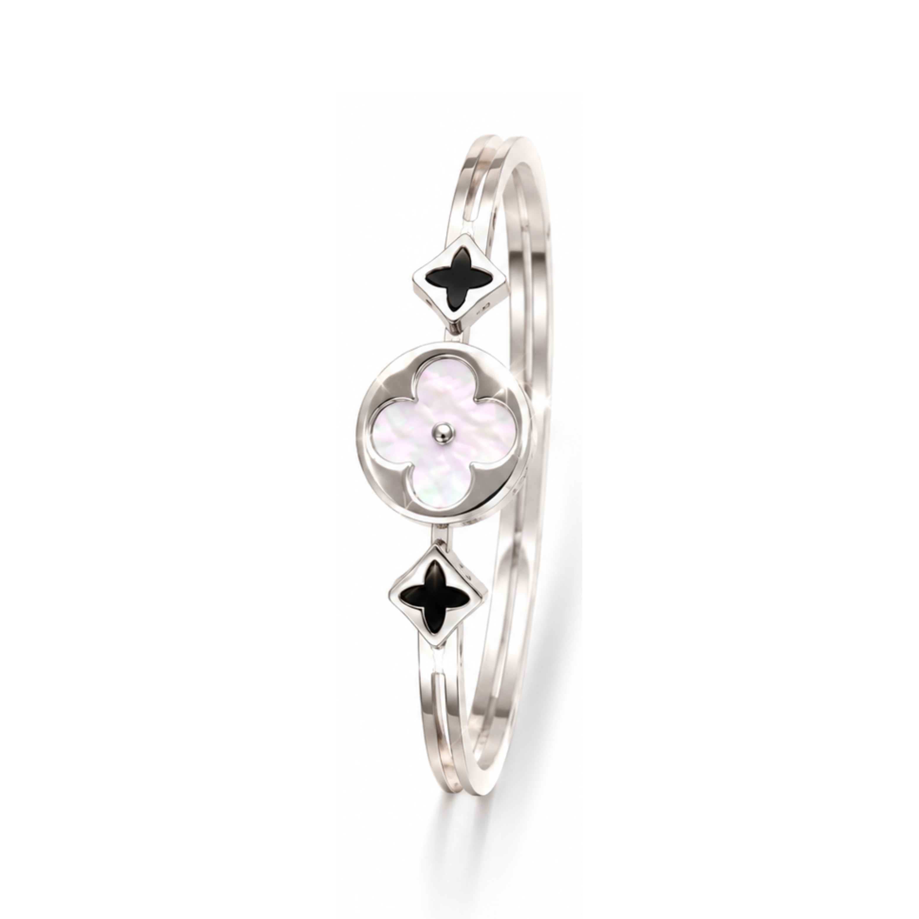 Molly Jewelry-Silver Four-Leaf Clover Bracele