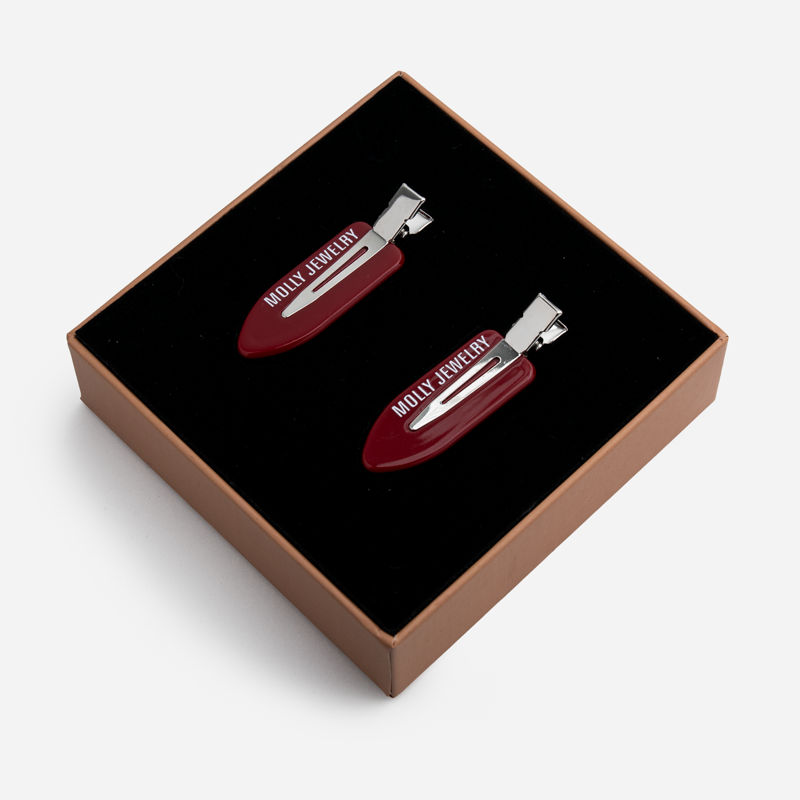 Backstage Glow Hair Clip-Cherry Wine