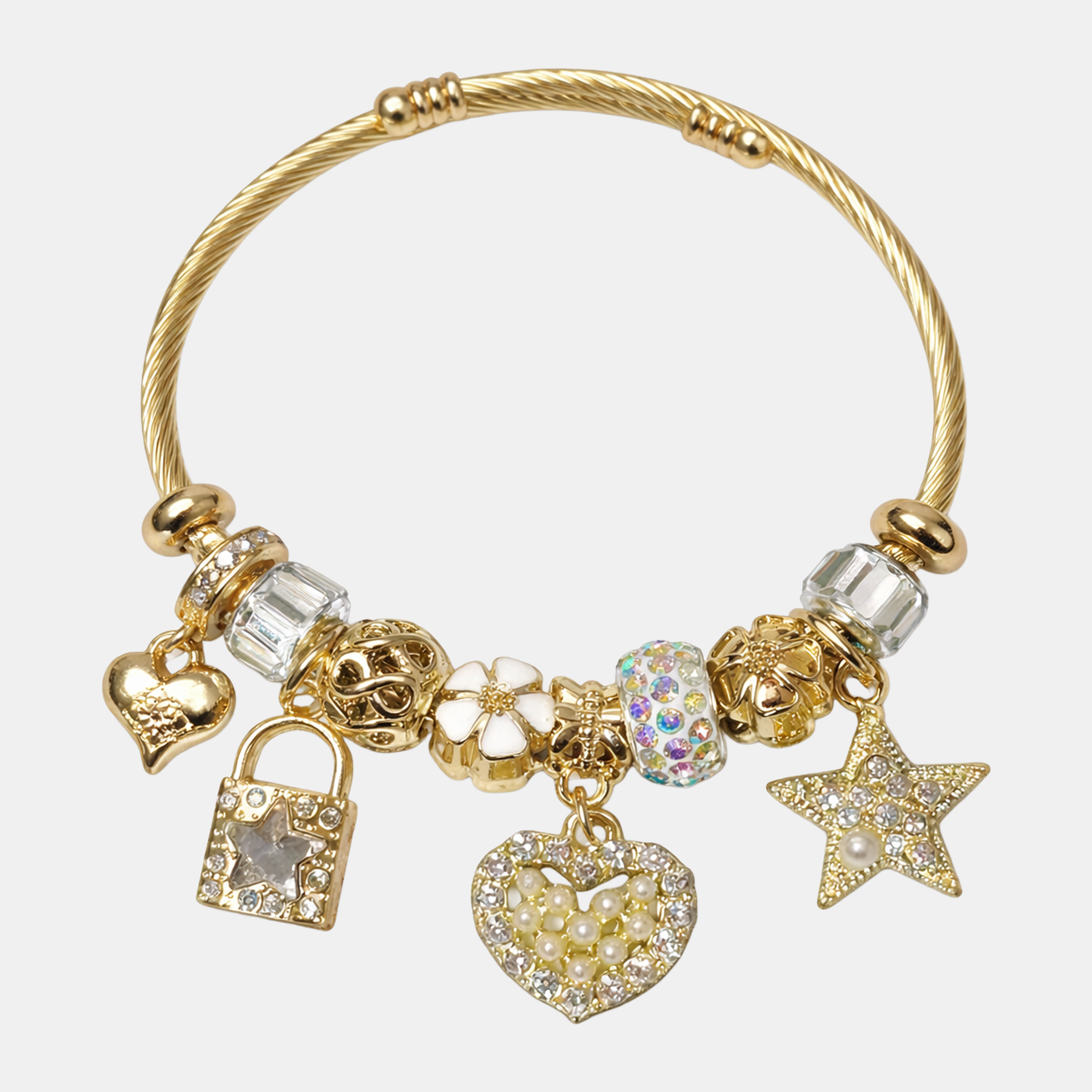 Molly Charm Gold bag dimond blue