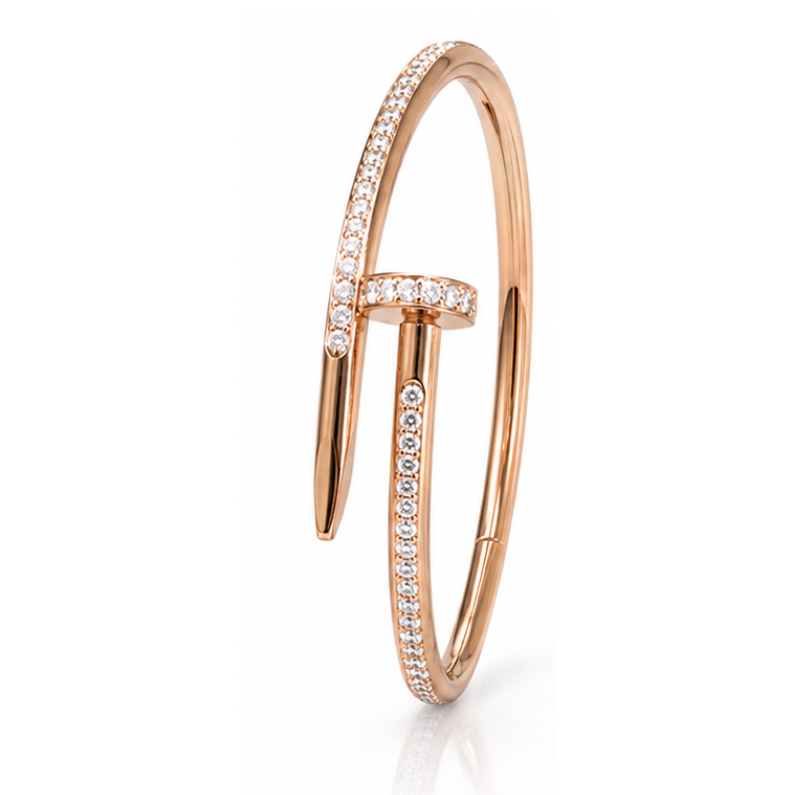 Molly Jewelry-Double-Sided Diamond Nail Bracelet-Rose Gold