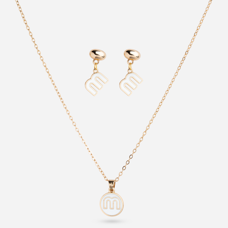 Molly Jewelry Milky 'M' Gold Set