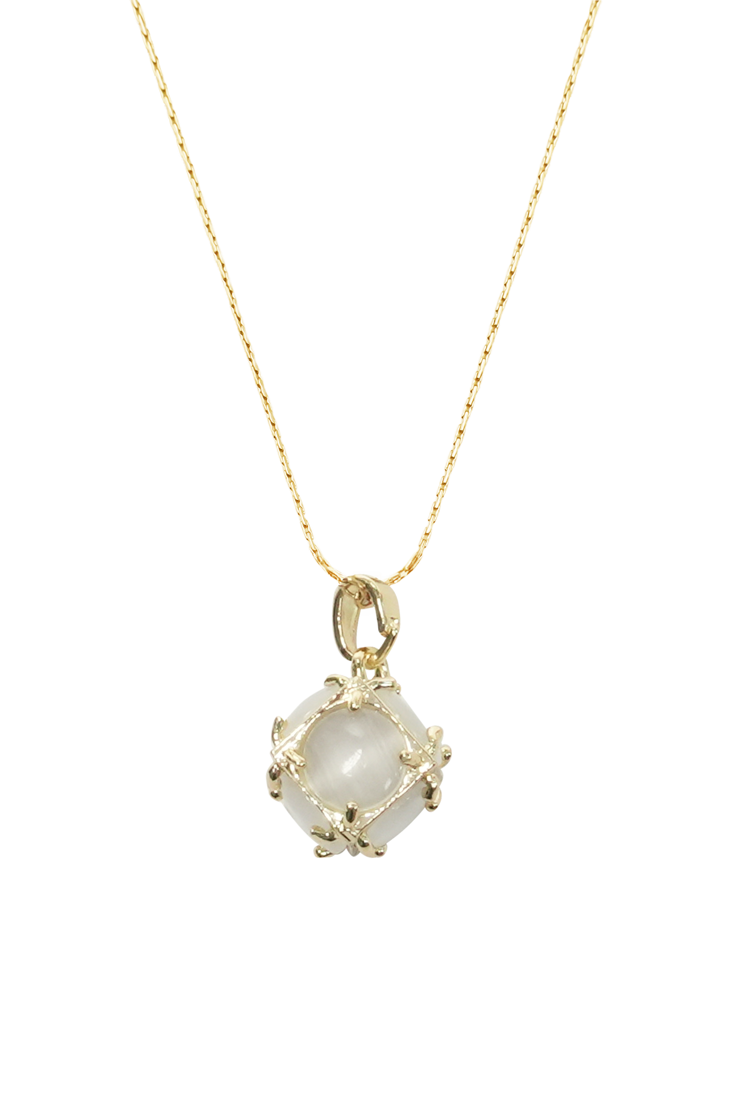 The Classy Glow Golden Sphere Necklace