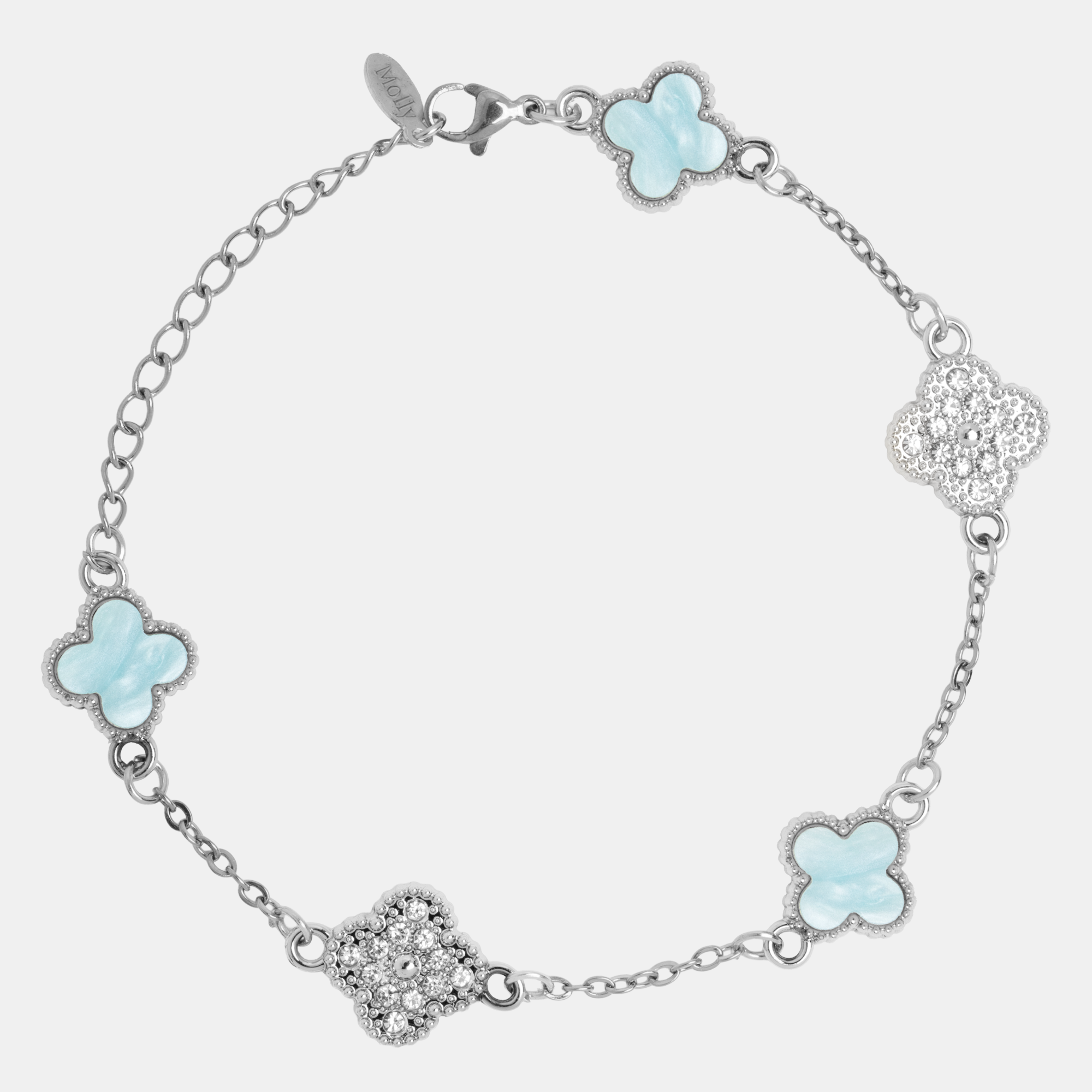Molly Garden Bracelet-Silver-Baby Blue