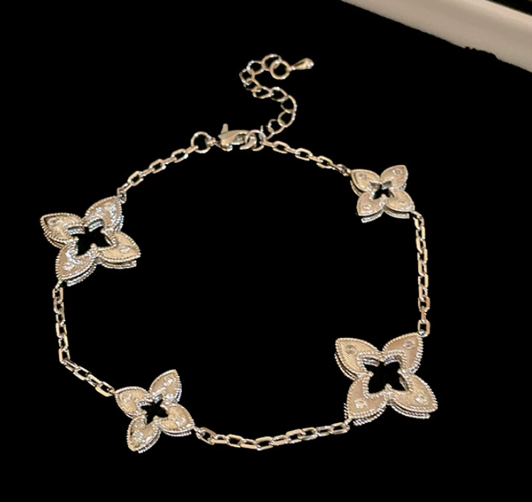 Molly Jewelry-Silver Petal-Bracelet-Silver