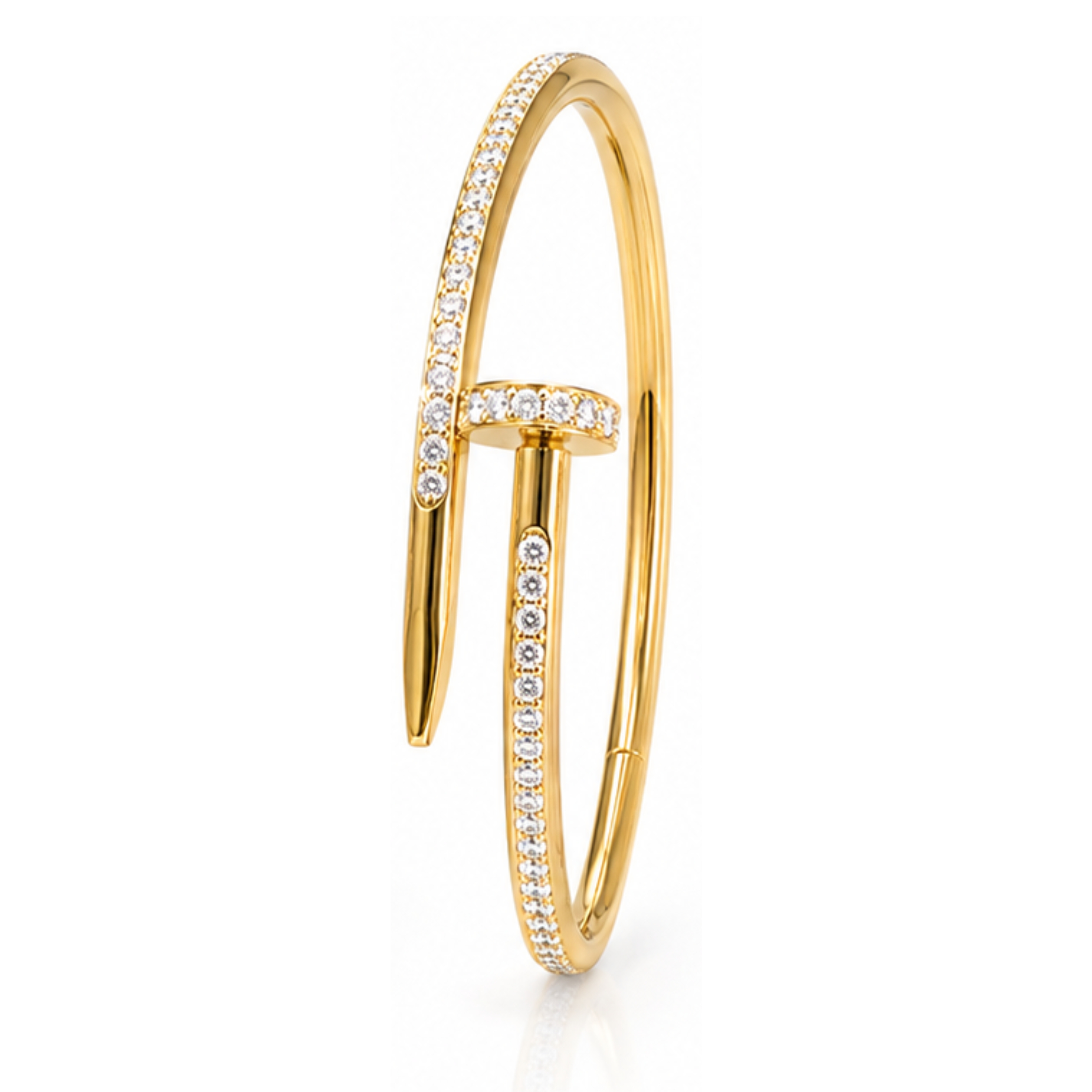 Molly Jewelry-Double-Sided Diamond Nail Bracelet-Gold