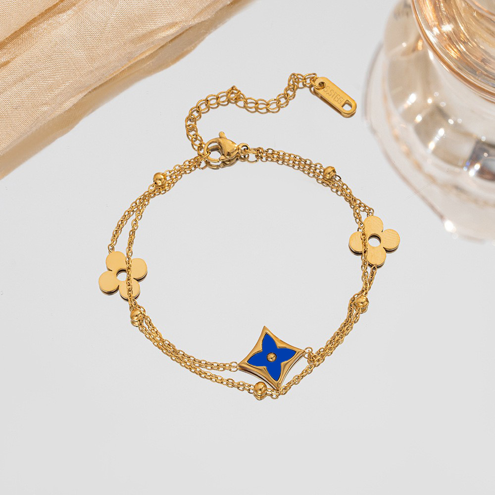 Molly Jewelry-Royal Clover-Bracelet-Navy