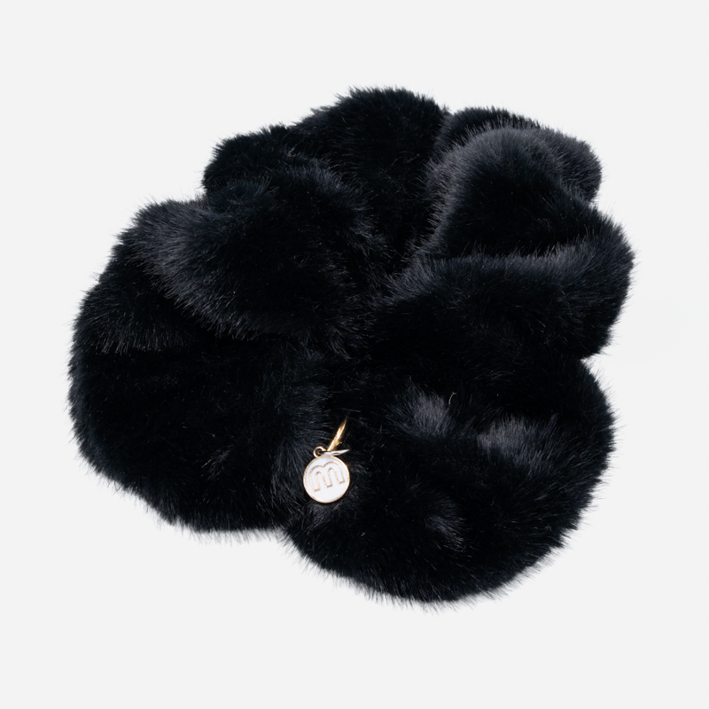 Frost Plush Scrunchie-Black