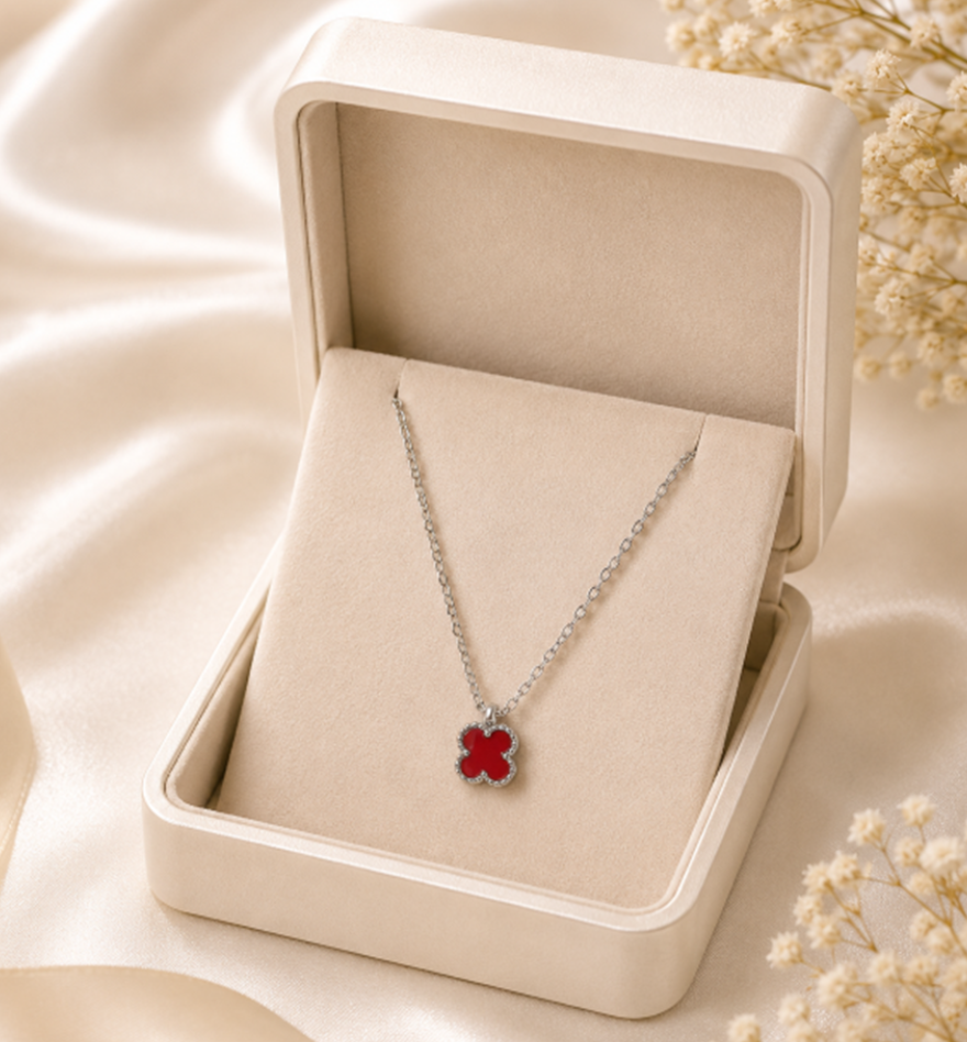 Molly Jewelry-Eternal Bloom Mini-Necklace-Red-SV