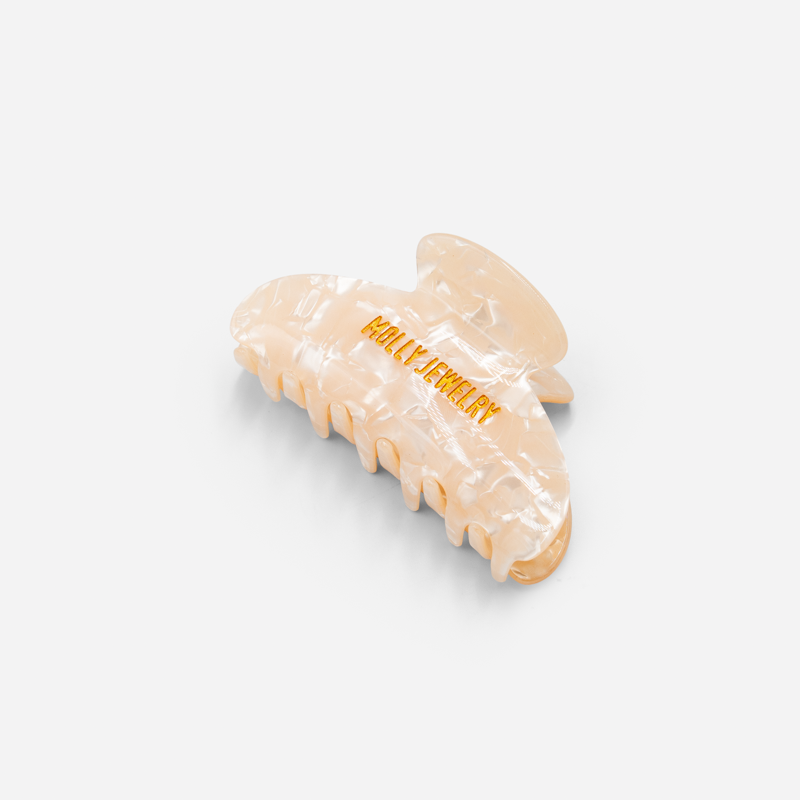 Mini classic de hair claw clip-ivory