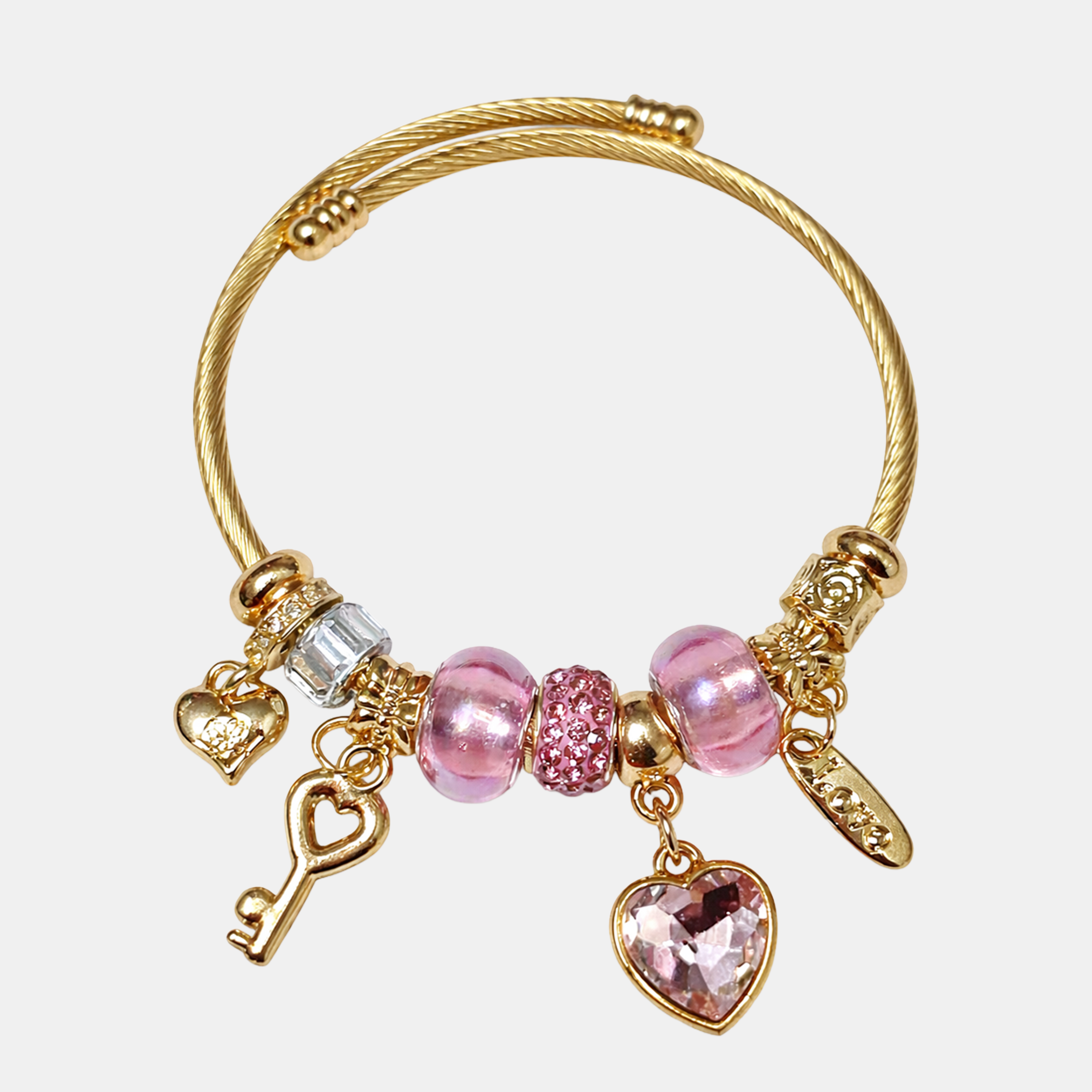 Molly Charm Gold Pink Love